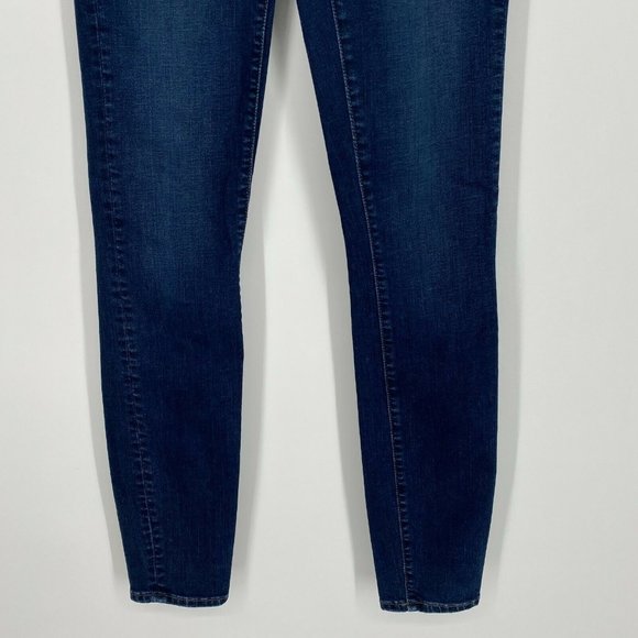 Madewell Curvy High Rise Skinny Fit Jeans Size 24T Stretch Dark Wash Denim Blue - Picture 3 of 11